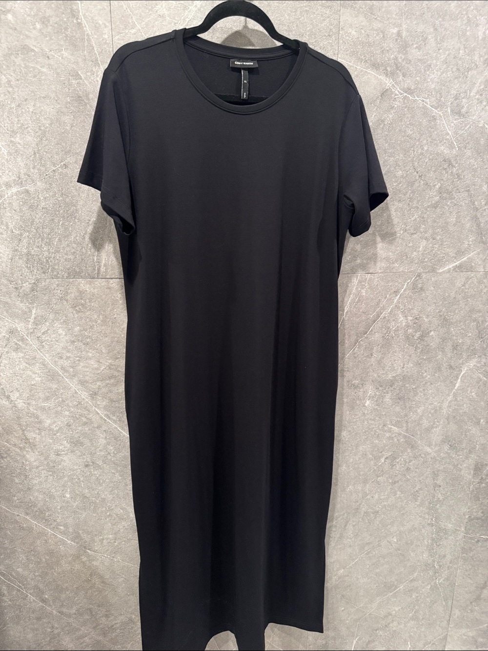 Cozy Earth Black Midi T-Shirt Dress